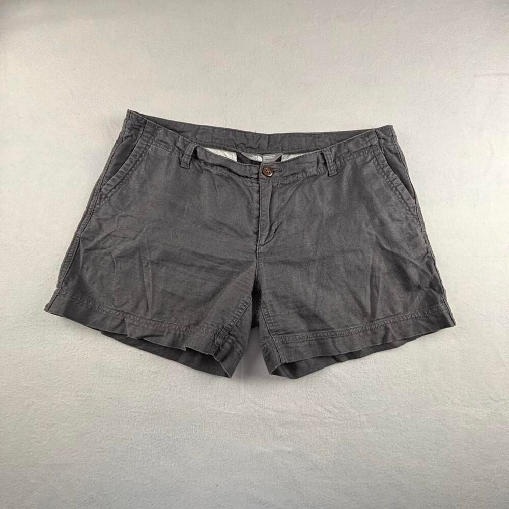 The North Face Gray Linen Blend Shorts Womens 14 Casual Outdoor Hiking
